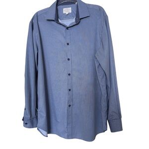 CON.STRUCT Mens XL Blue Check Slim Button Up Long Sleeve